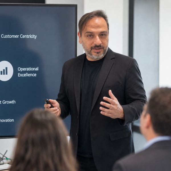 Alessandro Perna durante un corso di formazione su Intelligenza Artificiale